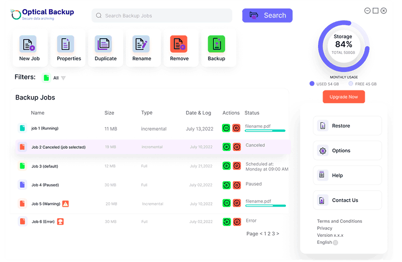 How it works Optical Backup